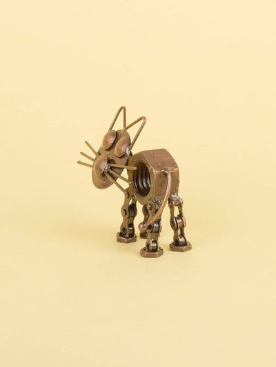 Recycled Decorative Cat- Copper Antique