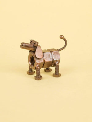 Recycled Decorative Dog- Copper Antique