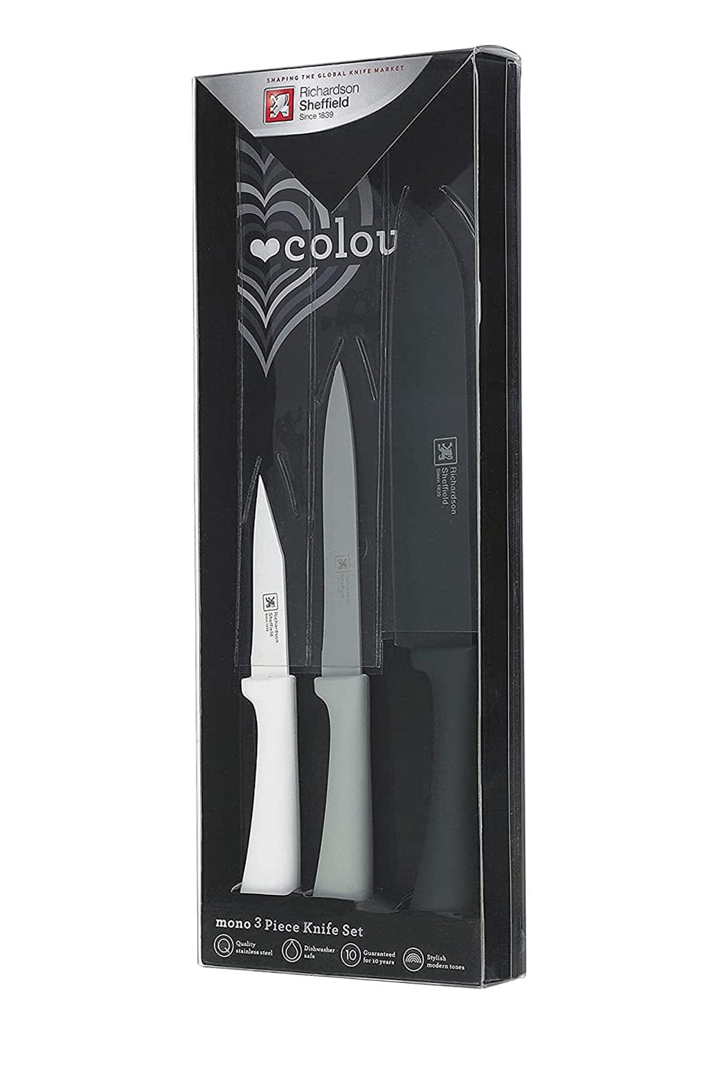 Richardson Sheffield Love Colour Mono Stainless Steel Kitchen Knives- Set of 3