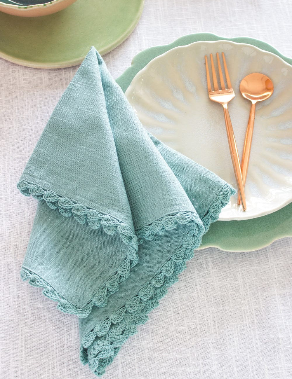 Rosemary Hand Crochet Napkins - Set of 6