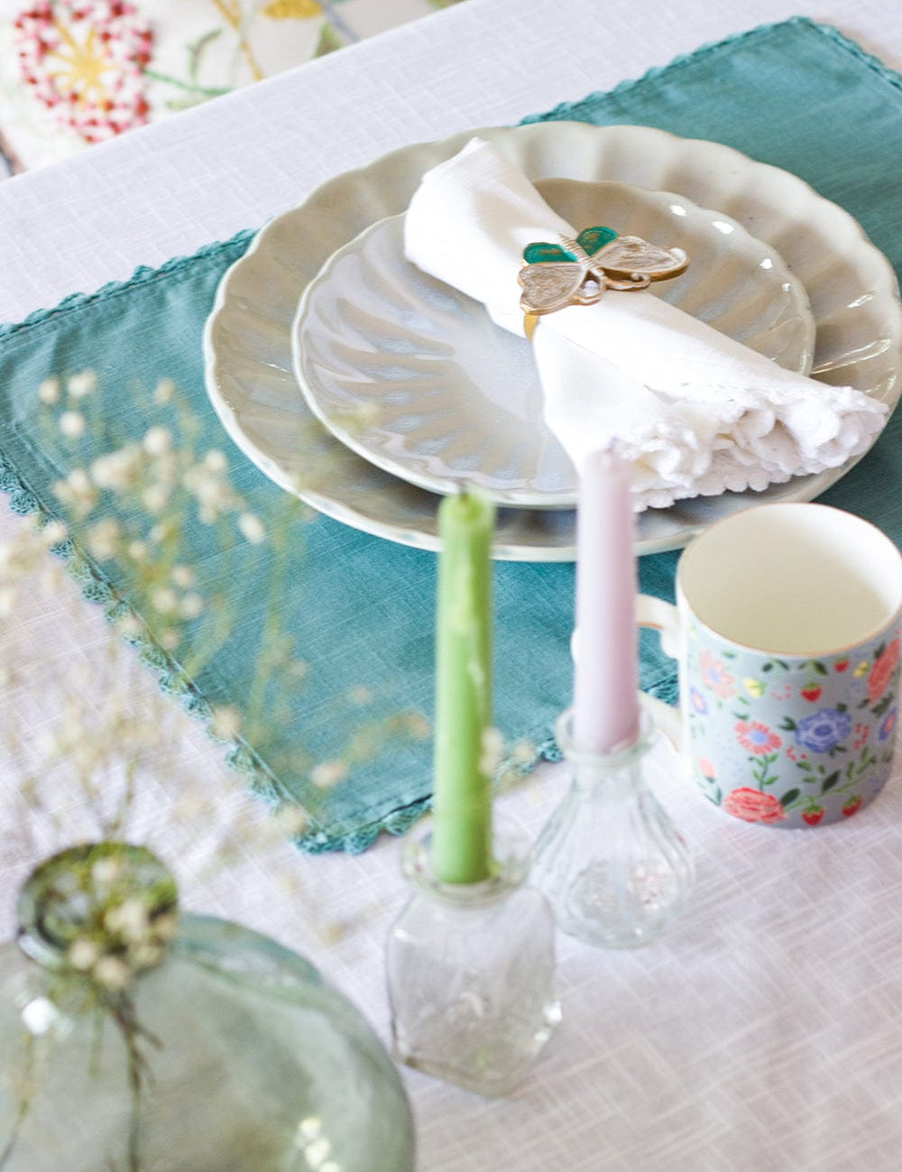 Rosemary Hand Crochet Placemats - Set of 6