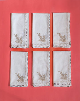 Roshanara Beige Napkins-Set of 6