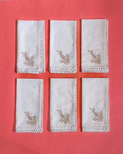 Roshanara Beige Napkins-Set of 6