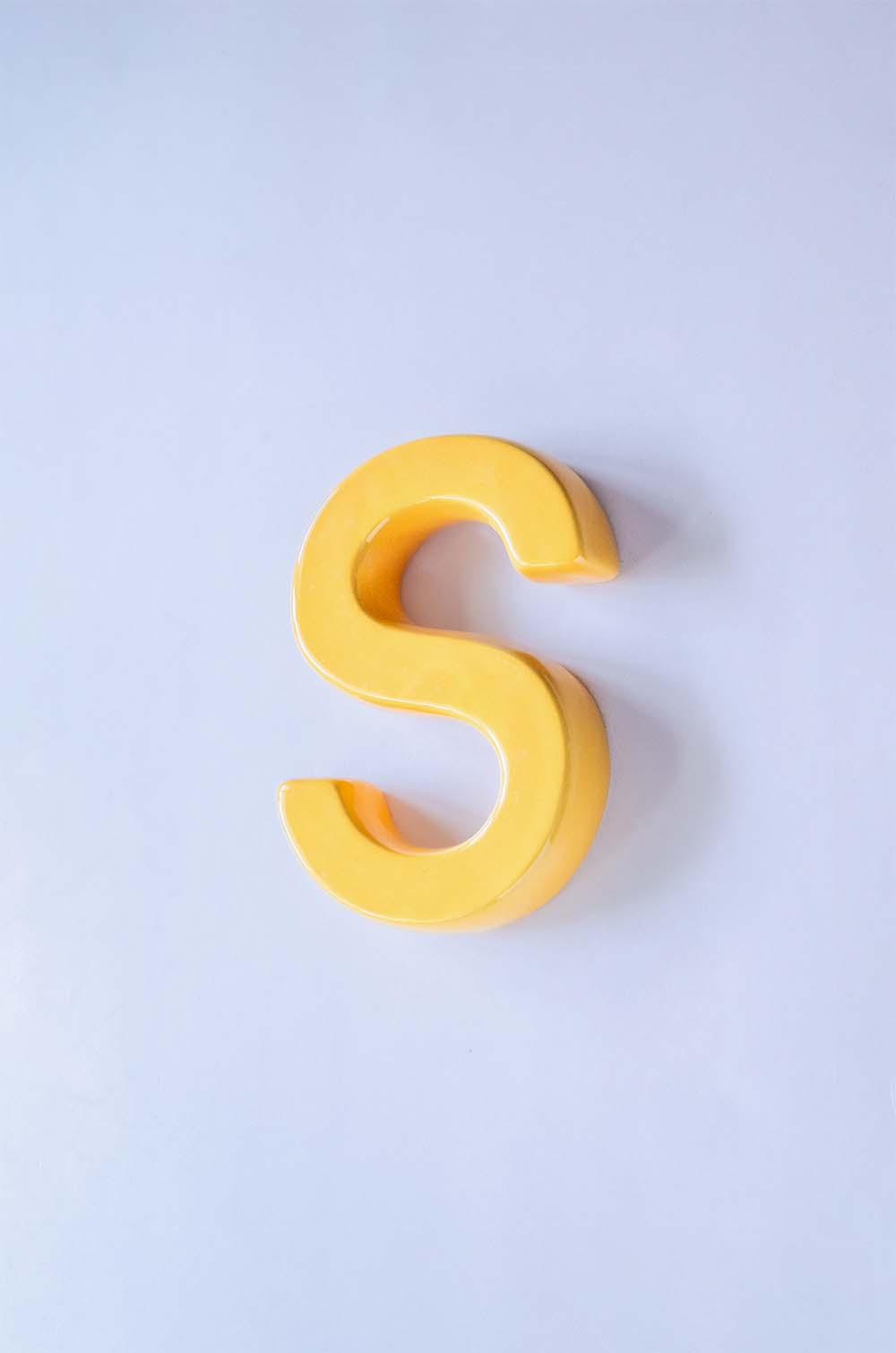  S Mottled Mono Wall Hanging - Mustard A To Z - Mottled Mono Wall Hanging - Mustard A To Z - The Wishing Chair 