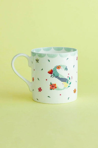 S Polka Dots Monogram Mug - A To Z