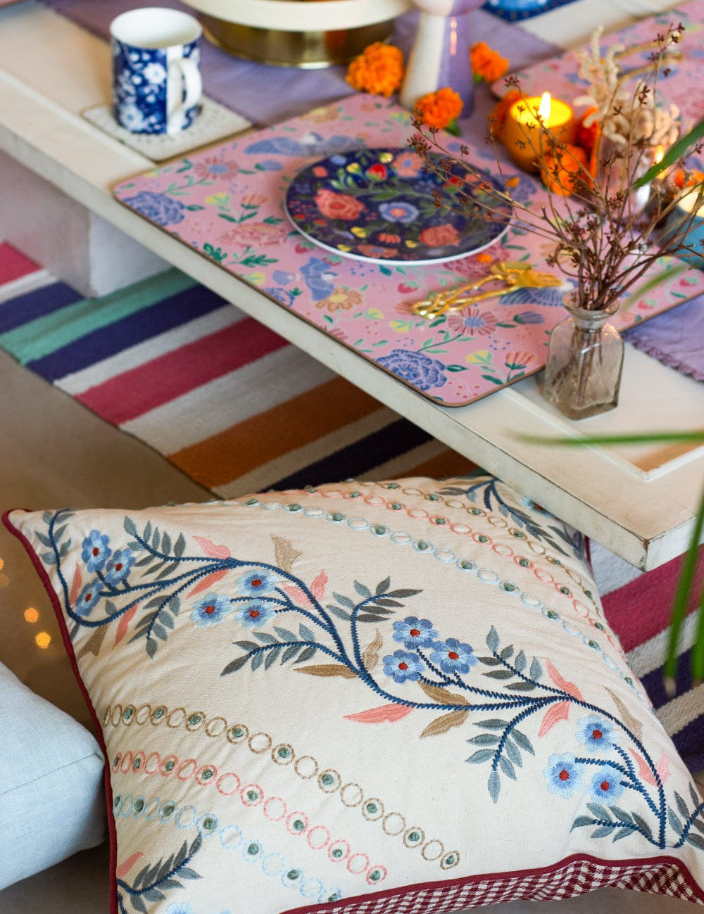 Sabira Embroidered Cushion Cover