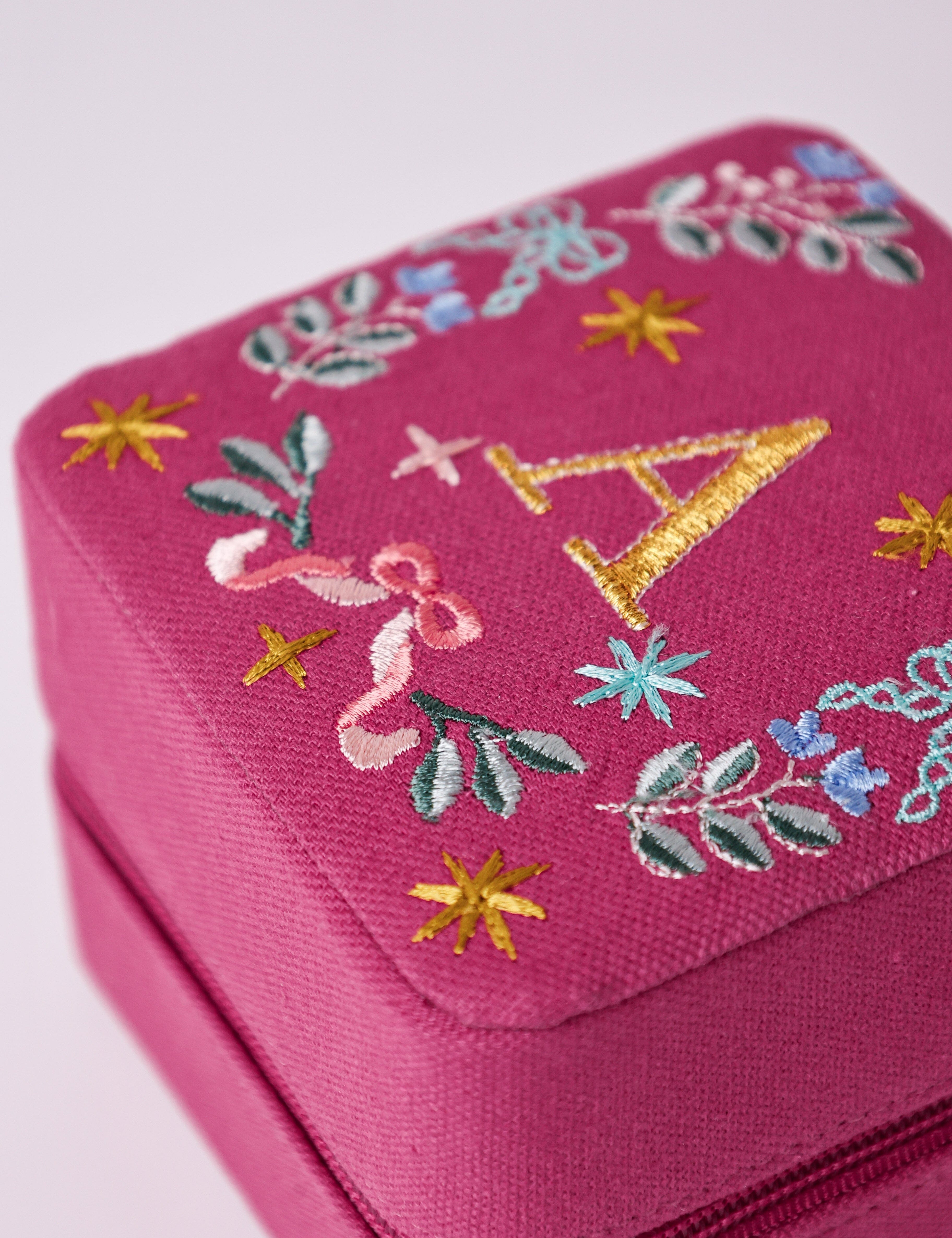 Secret Garden Embroidered Monogram Mini Jewellery Box | The Wishing Chair
