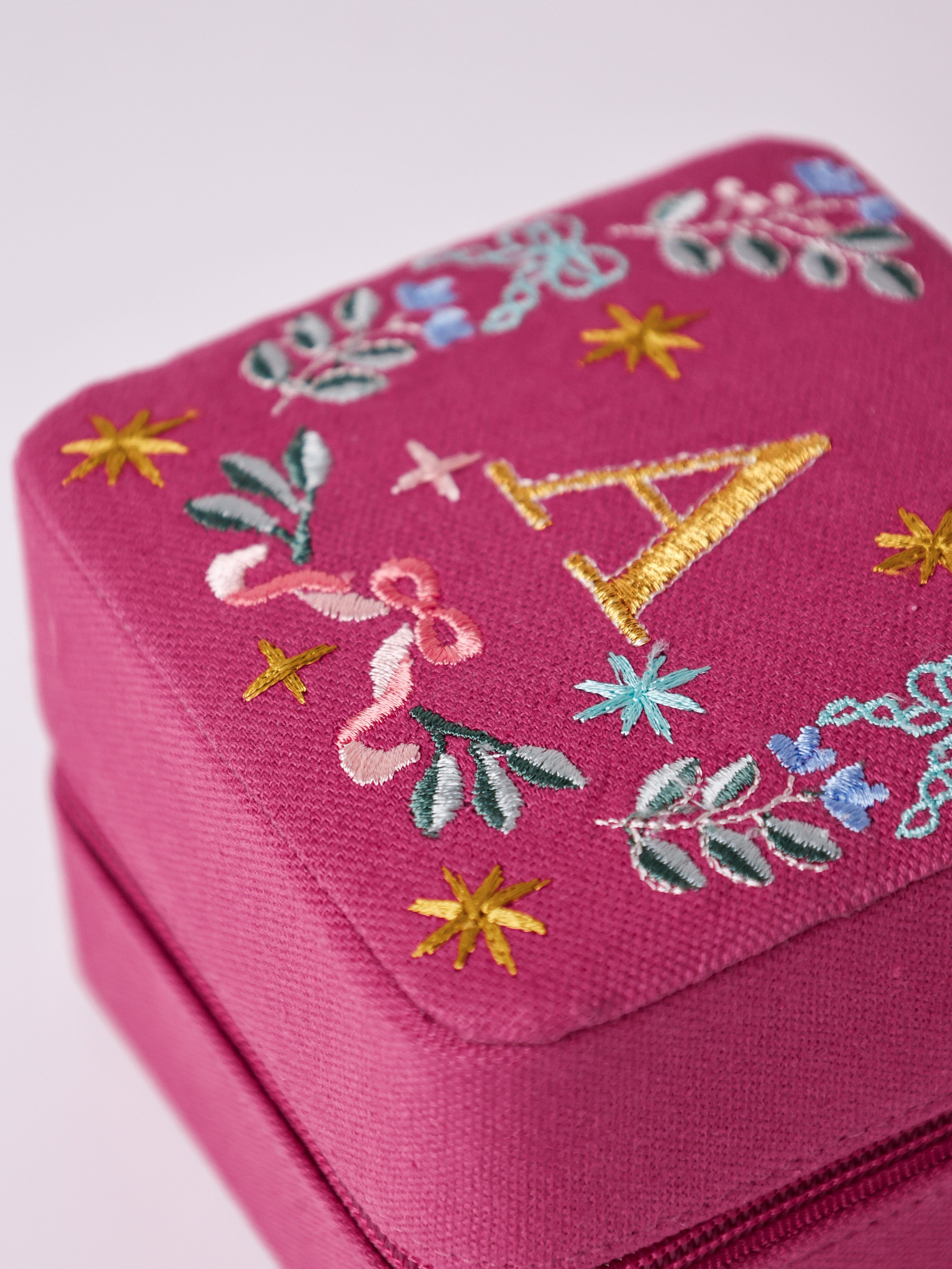 Secret Garden Embroidered Monogram Mini Jewellery Box | The Wishing Chair