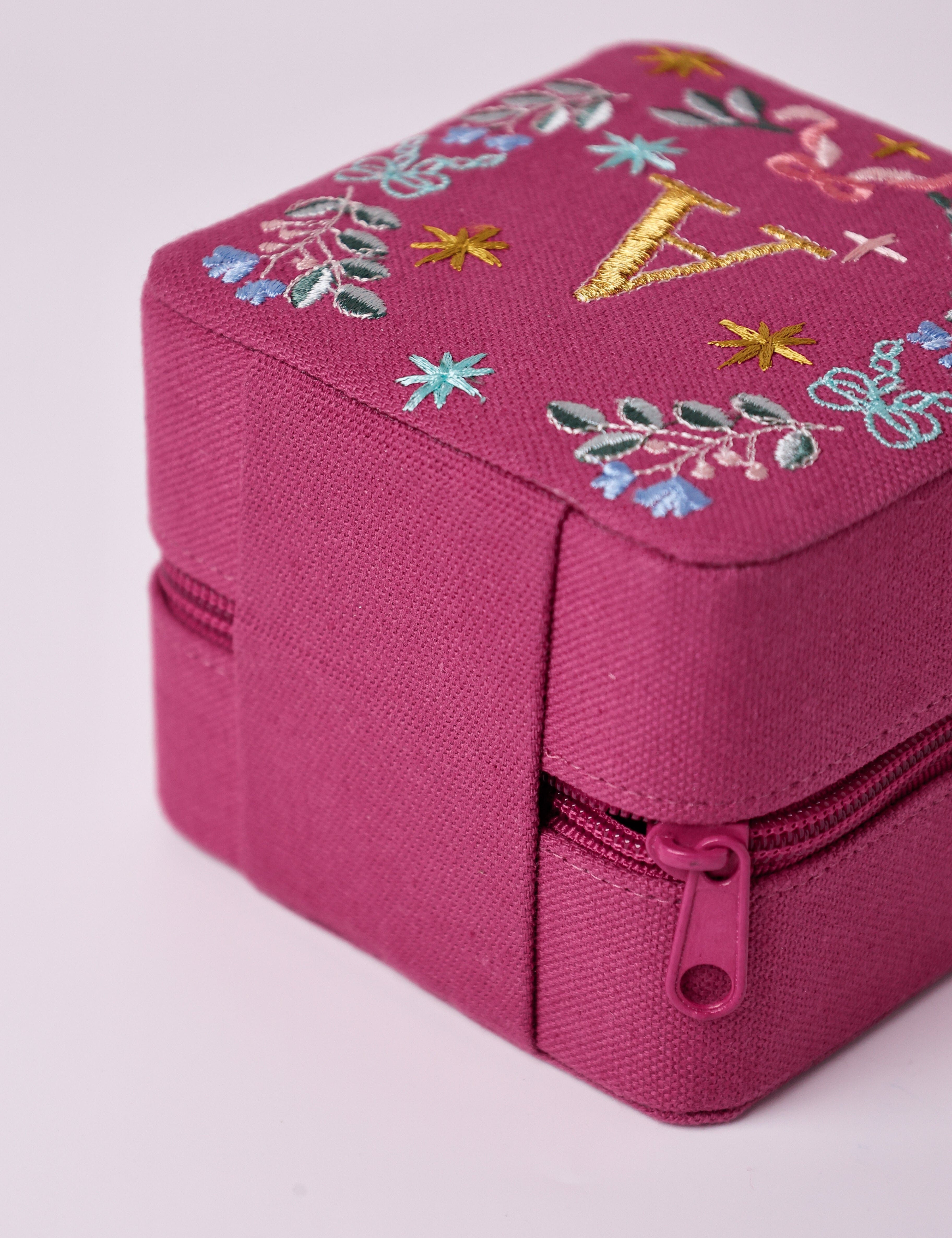 Secret Garden Embroidered Monogram Mini Jewellery Box | The Wishing Chair