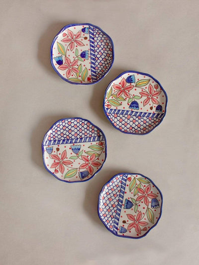 serveware Aiden Hand painted Dessert Plates - Set Of 4