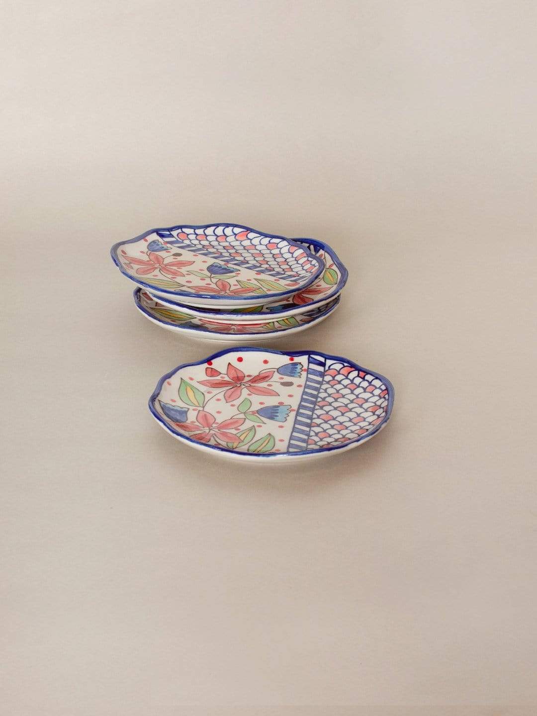 serveware Aiden Hand painted Dessert Plates - Set Of 4