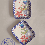 serveware Aiden Hand painted Rectangular Platter - Set Of 2