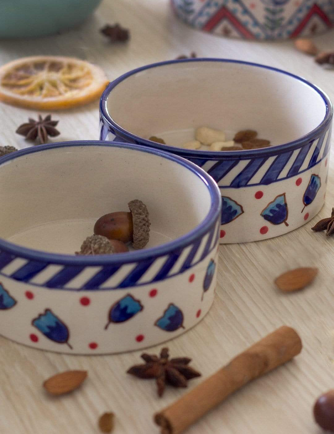 serveware Aiden Handpainted Nut Bowl- Set Of 2