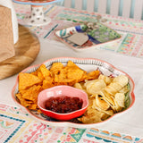 serveware Dance in a Flowerbed -  Ceramic Chip & Dip Platter with Bowl