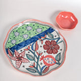 serveware Dance in a Flowerbed -  Ceramic Chip & Dip Platter with Bowl