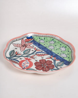 serveware Dance in a Flowerbed -  Ceramic Chip & Dip Platter with Bowl