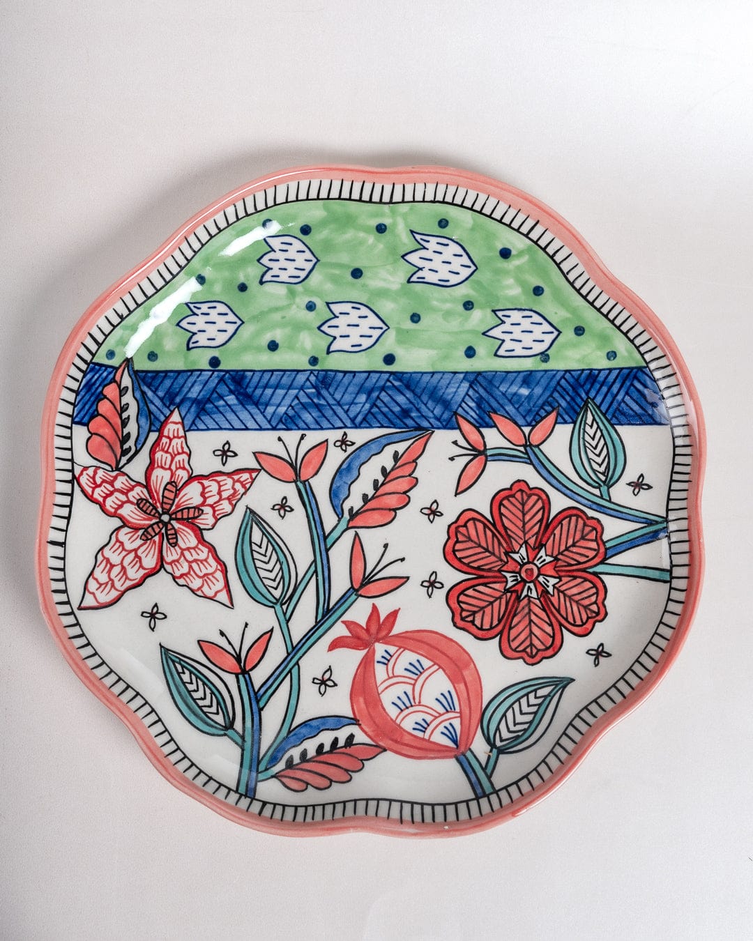 serveware Dance in a Flowerbed -  Ceramic Chip & Dip Platter with Bowl