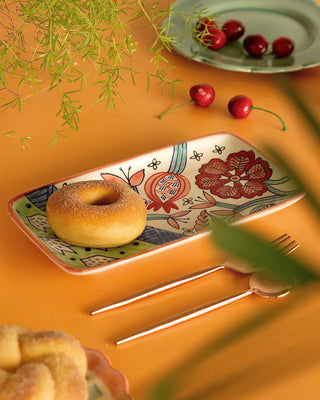 serveware Dance in a Flowerbed Ceramic Rectangle Platter