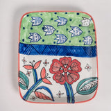 serveware Dance in a Flowerbed Ceramic Square Platters- Set of 2
