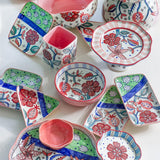 serveware Dance in a Flowerbed Ceramic Square Platters- Set of 2