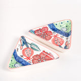 serveware Dance in a Flowerbed Ceramic Triangular Platters- Set of 2