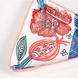 serveware Dance in a Flowerbed Ceramic Triangular Platters- Set of 2