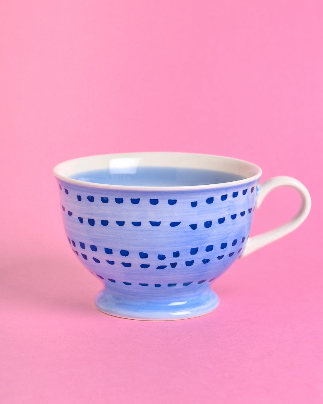 serveware Dotted Blue Handpainted Mug - Perfect for Maggi, Soup & Icecream Sundaes