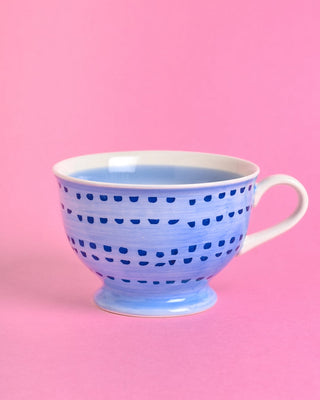 serveware Dotted Blue Handpainted Mug - Perfect for Maggi, Soup & Icecream Sundaes