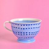 serveware Dotted Blue Handpainted Mug - Perfect for Maggi, Soup & Icecream Sundaes