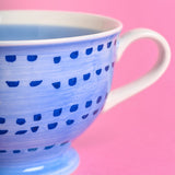 serveware Dotted Blue Handpainted Mug - Perfect for Maggi, Soup & Icecream Sundaes