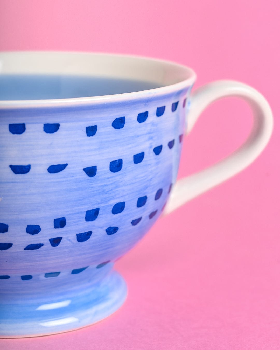 serveware Dotted Blue Handpainted Mug - Perfect for Maggi, Soup & Icecream Sundaes