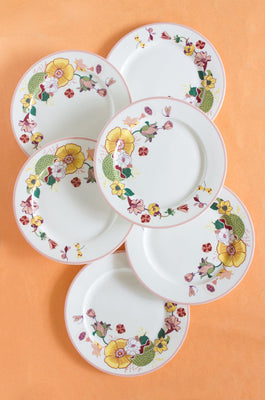 serveware Garden of Eden Fine China Ceramic Dinner Plates - Set of 6