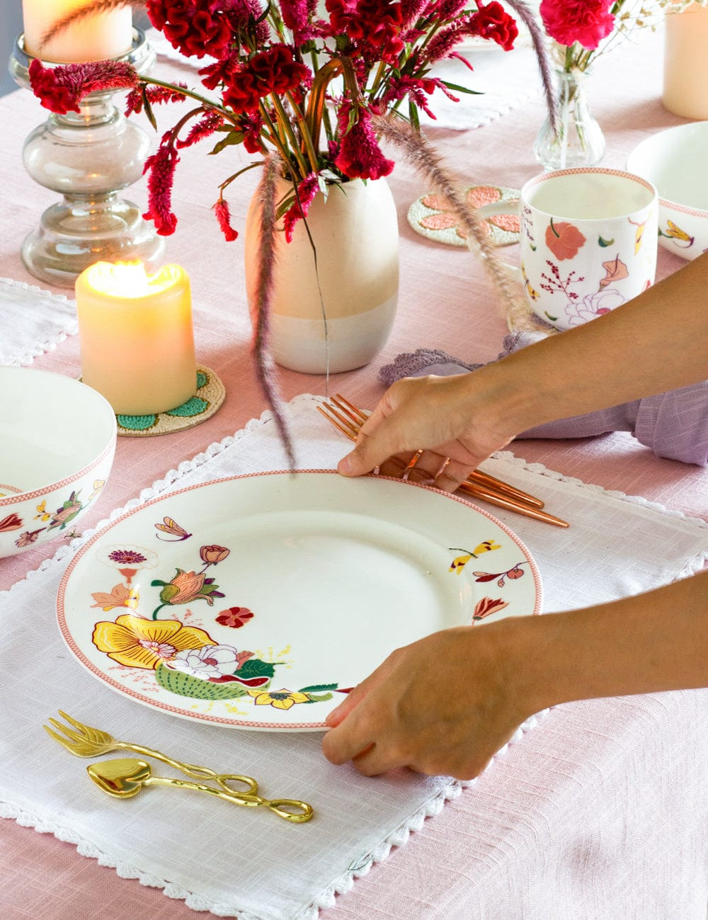 serveware Garden of Eden Fine China Ceramic Dinner Plates - Set of 6