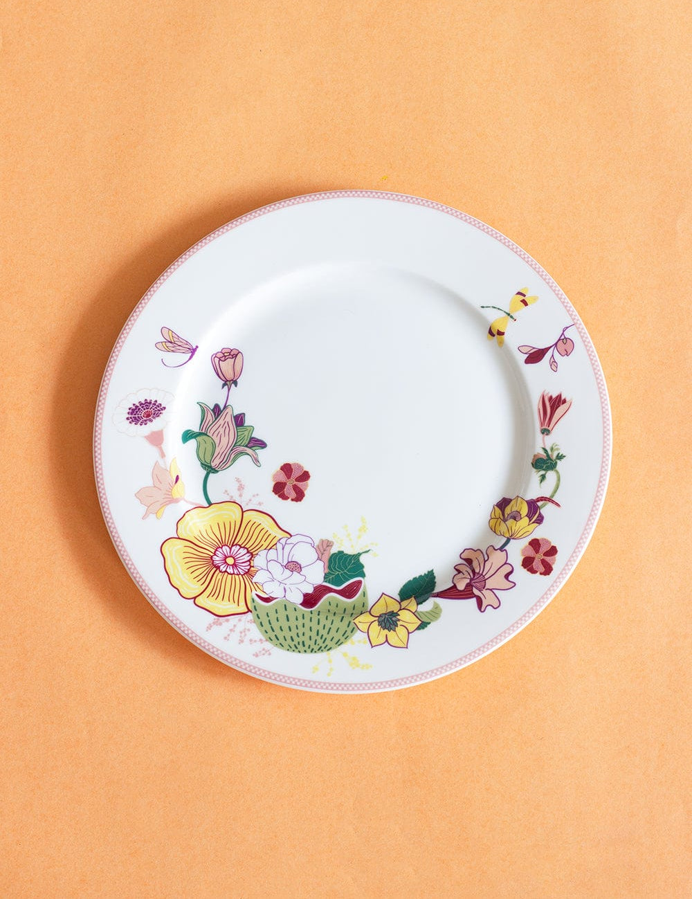 serveware Garden of Eden Fine China Ceramic Dinner Plates - Set of 6