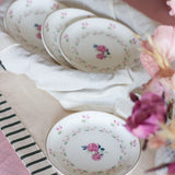 Magique by The Wishing Chair: Portrait of a Rose 5.5" fine china snack plates - Set of 4