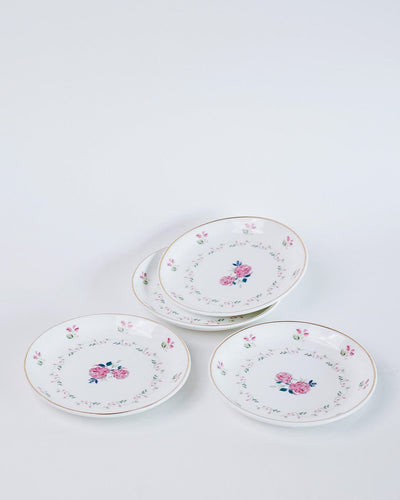 serveware Magique by The Wishing Chair: Portrait of a Rose 5.5" Snack Plates - Set of 4