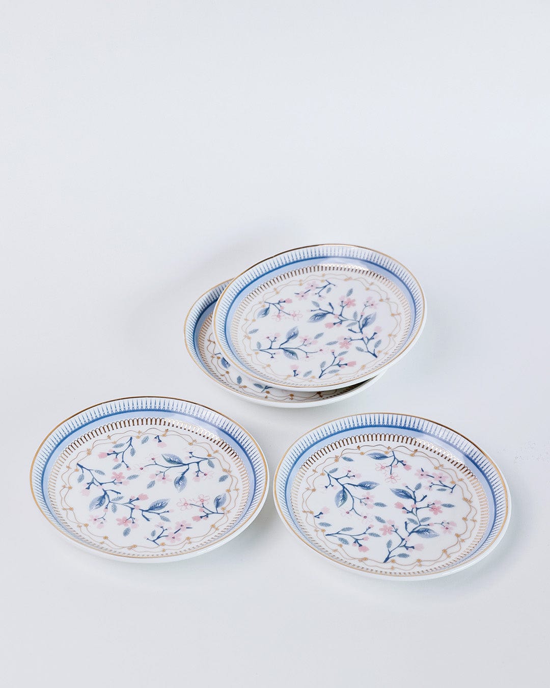 serveware Magique by The Wishing Chair: River of Flowers 5.5" Snack Plates - Set of 4