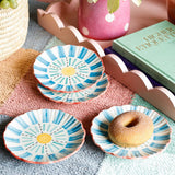 serveware Masquerade Ceramic Blue Snacks Plate Set of 4