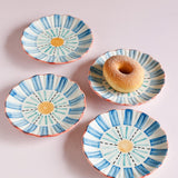 serveware Masquerade Ceramic Blue Snacks Plate Set of 4