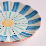 serveware Masquerade Ceramic Blue Snacks Plate Set of 4