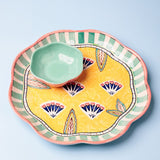 serveware Nira Handpainted Chip & Dip Platter