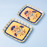 serveware Nira Handpainted square Platters - Set of 2