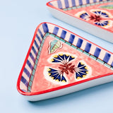 serveware Nira Handpainted Triangular Platters - Set of 2