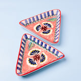 serveware Nira Handpainted Triangular Platters - Set of 2