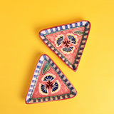 serveware Nira Handpainted Triangular Platters - Set of 2