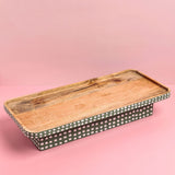 serveware Pattern Harmony Handpainted Wood Riser & Serving Tray