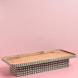 serveware Pattern Harmony Handpainted Wood Riser & Serving Tray