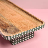 serveware Pattern Harmony Handpainted Wood Riser & Serving Tray