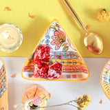 serveware Pink Horizon Hand Painted Triangular Platters - Set of 2