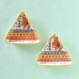 serveware Pink Horizon Hand Painted Triangular Platters - Set of 2